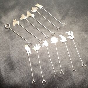 Vtg Cocktail/Appetizer Forks.Set 12. Silver Southwest Designs